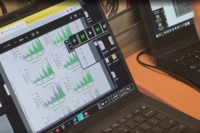 laptop screen showing several line graphs.