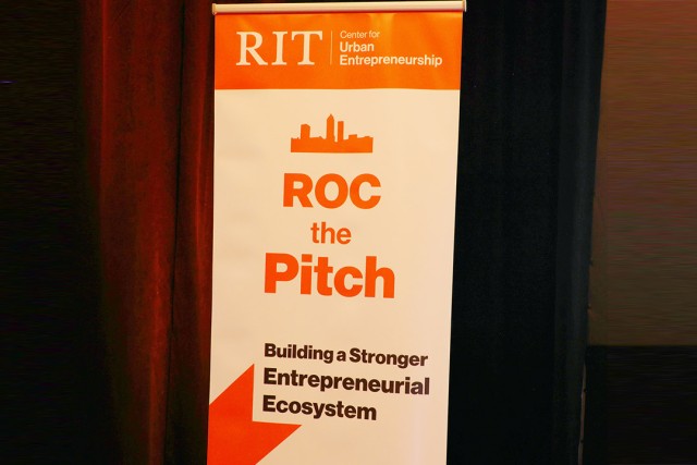 vertical banner says rock the pitch, building a stronger entrepreneurial ecosystem.