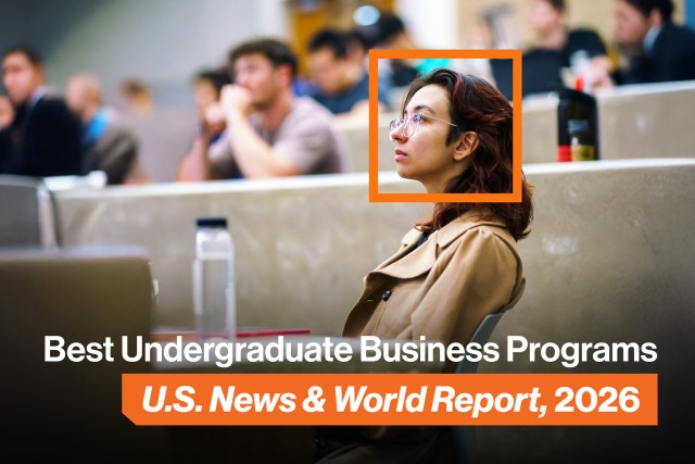 Student in class, Best Undergraduate Business Programs U.S. News & World Report, 2026