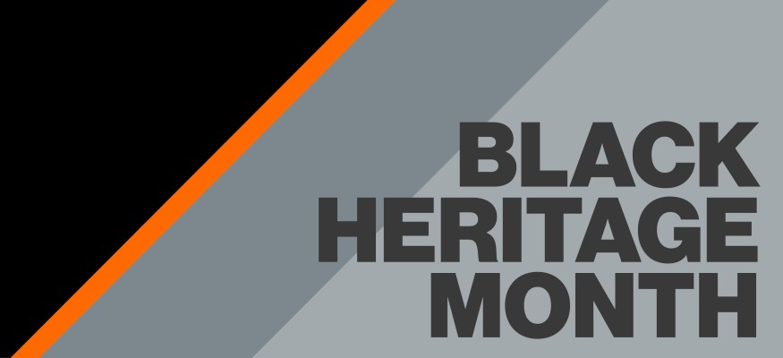 black, orange and gray shapes with gray text