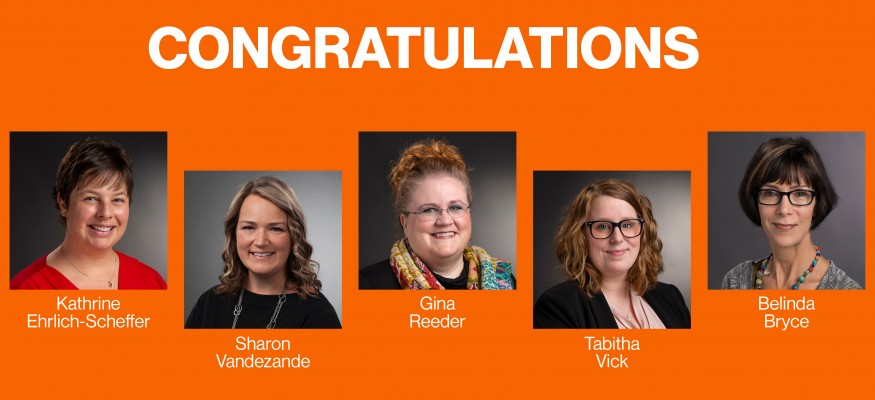 orange background with 5 headshots