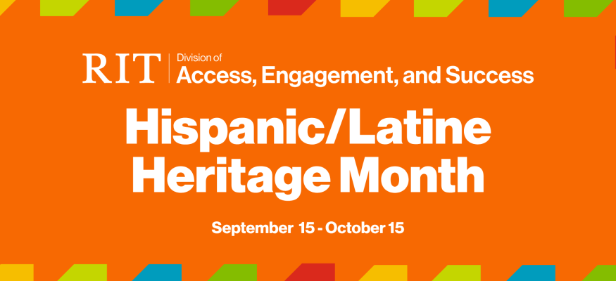 Hispanic/Latine Heritage Month orange graphic