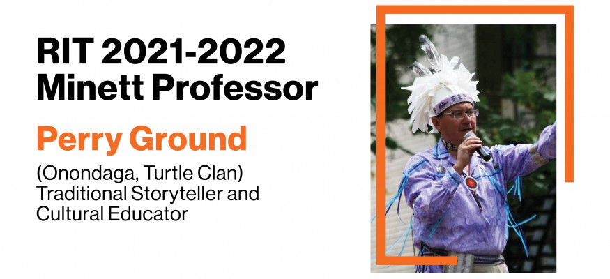 black and orange text with image to the right