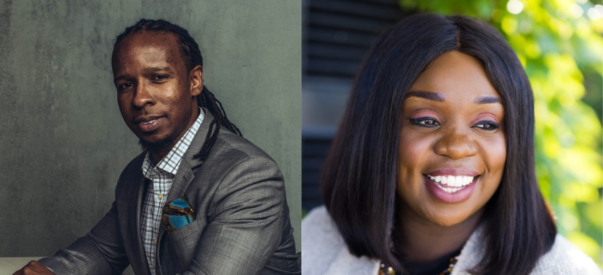 Left: headshot of black man; right: headshot of black woman