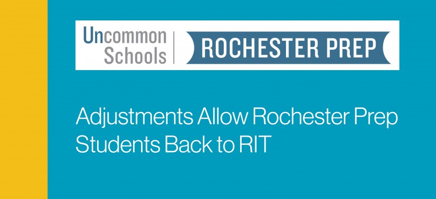 blue and yellow rectangles with Roc prep logo and white text 