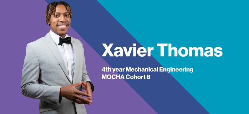 purple and blue background with headshot and white text