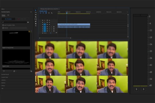 screenshot of video editor software manipulating video of a man speaking.
