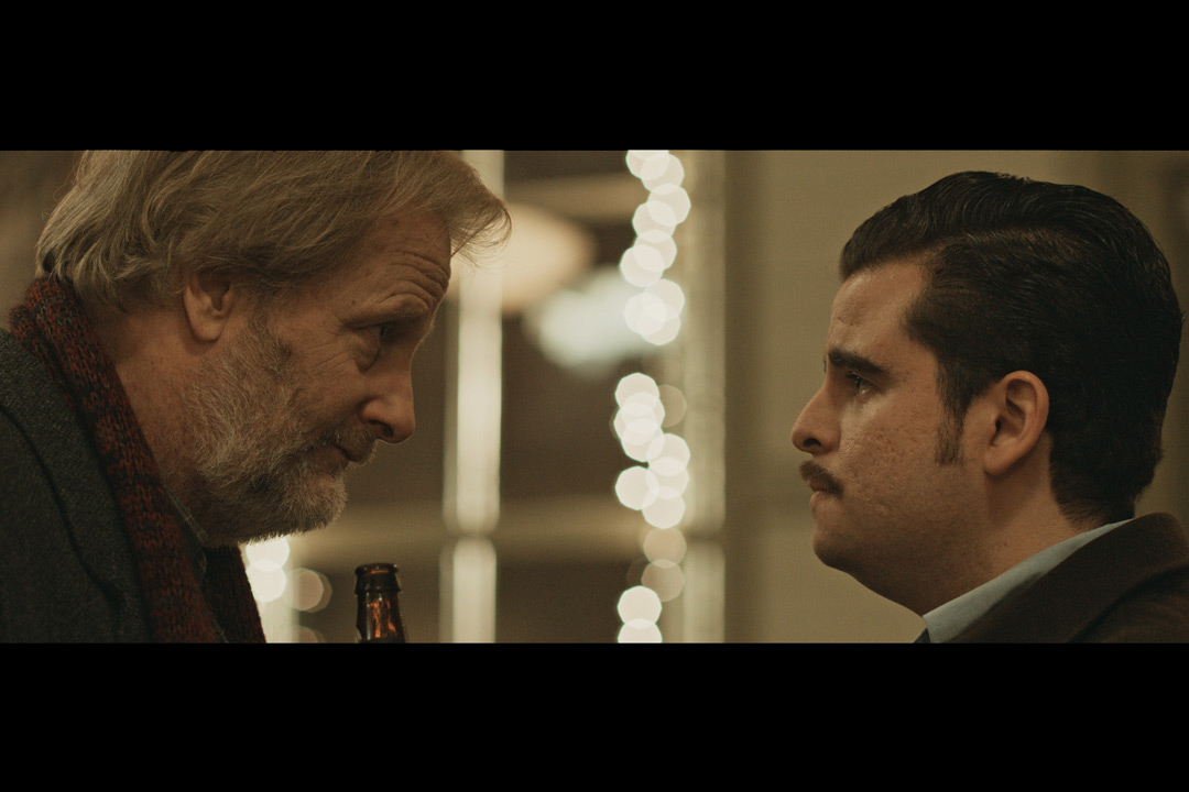 Thomas Macias and his costar in the scene from the movie