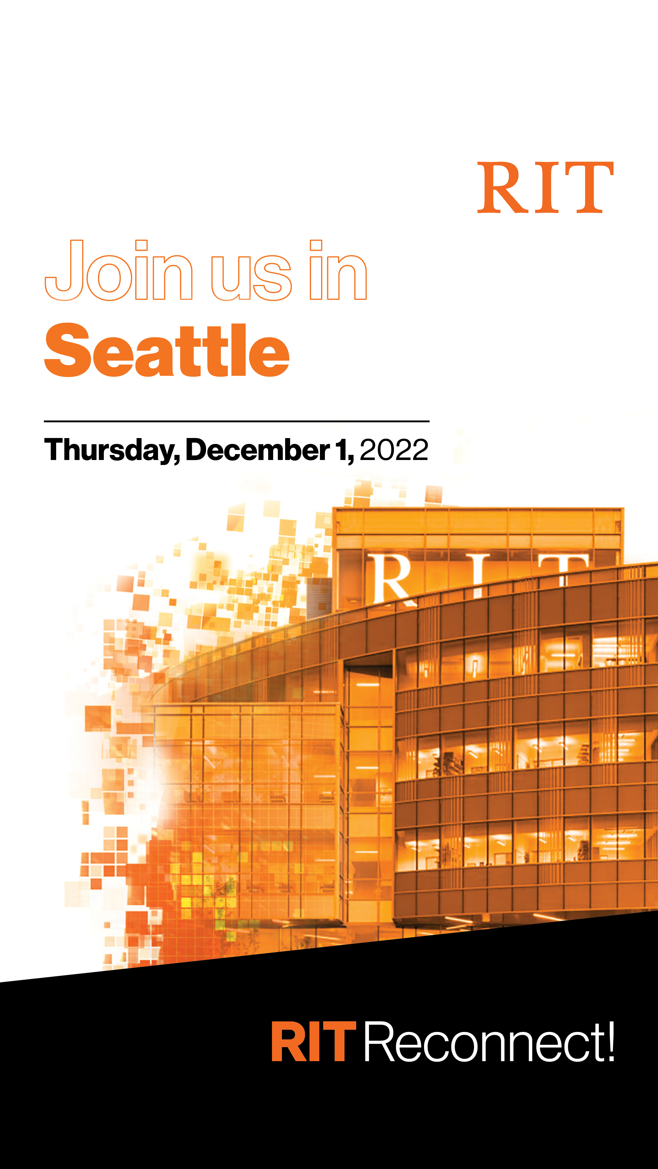 Join us in Seattle, Thursday December 1, 2022 poster