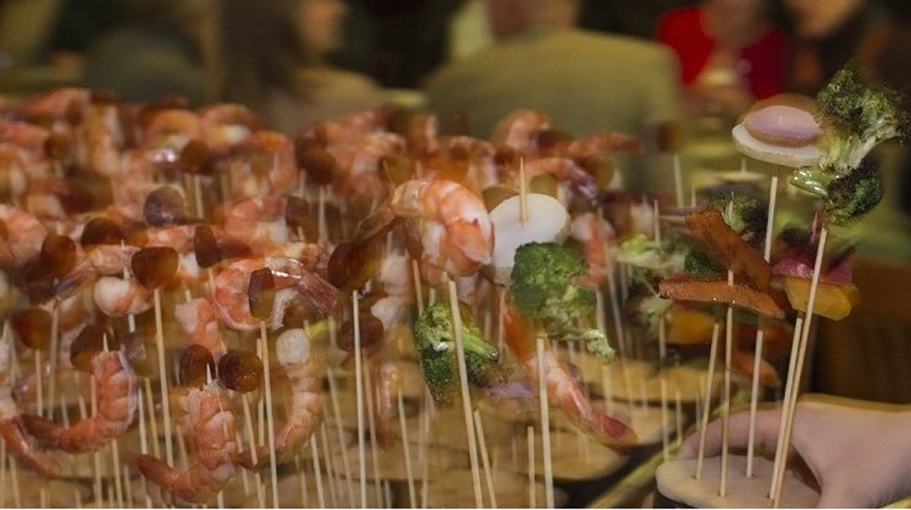 Appetizers being served