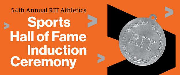 graphic that says 54th Annual RIT Athletics Sports Hall of Fame Ceremony