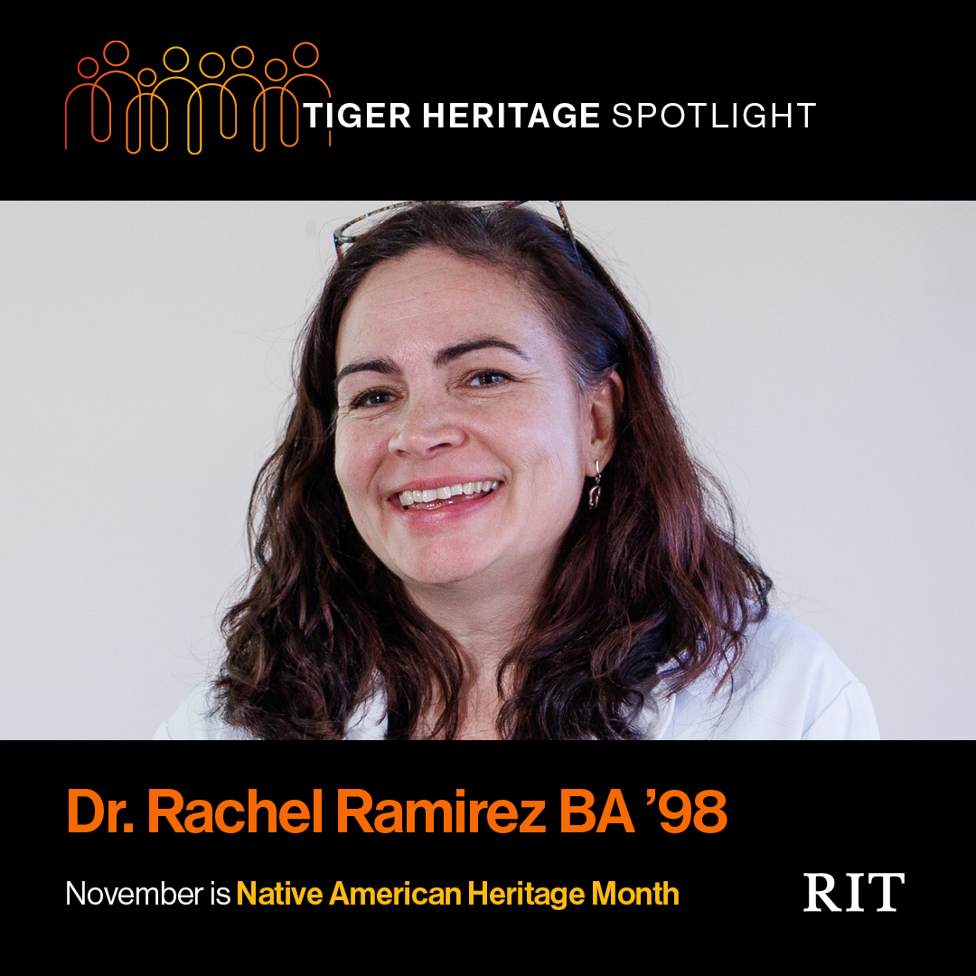 graphic with a photo of a woman wearing a lab coat on the left with Tiger Heritage Month on the right