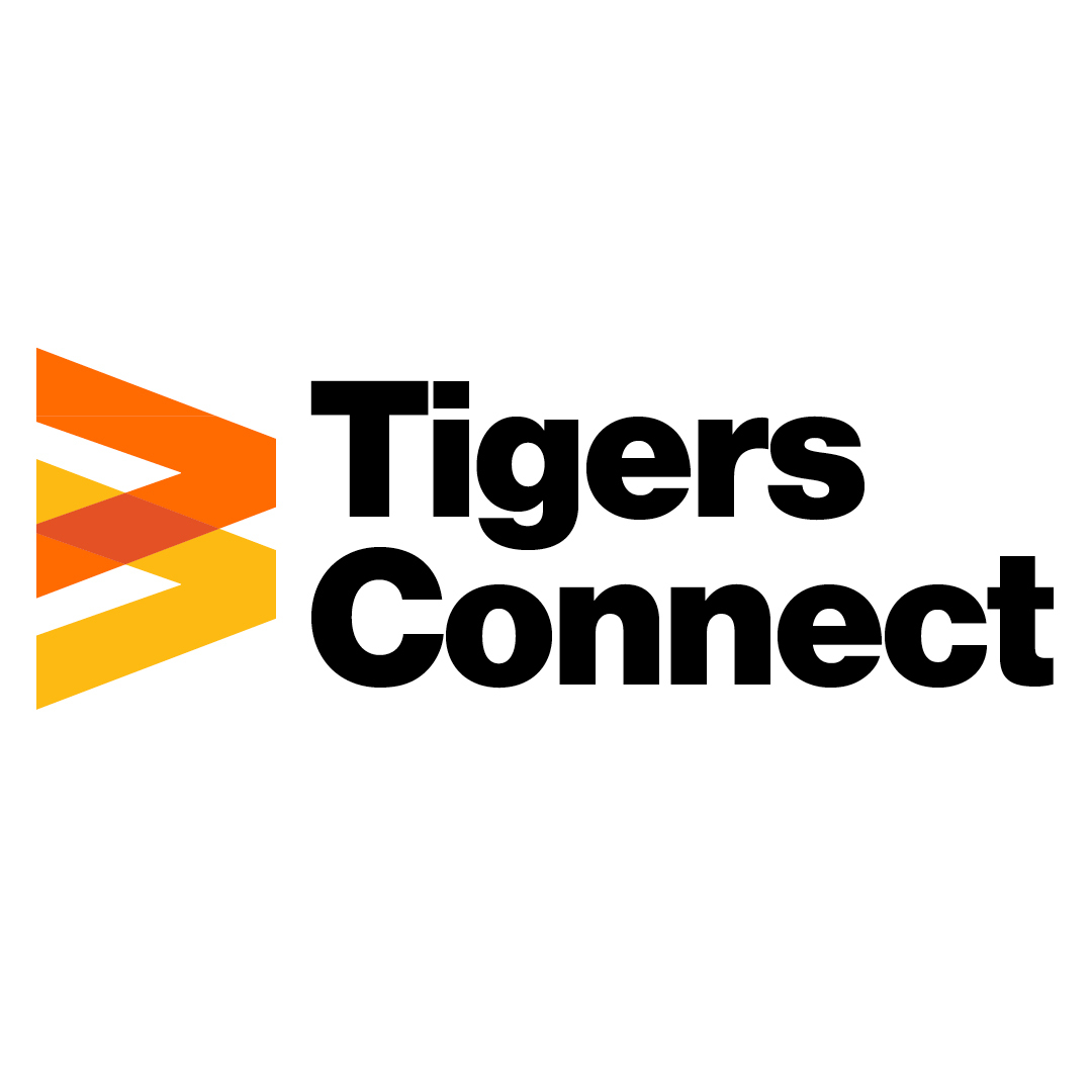 graphic with Tigers Connect written in big black block letters