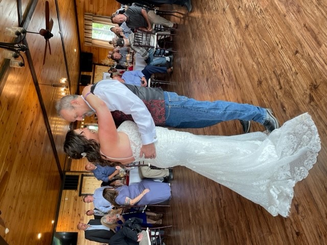 photo of two people dancing at a wedding