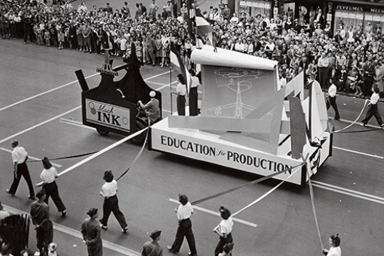 People watching parade