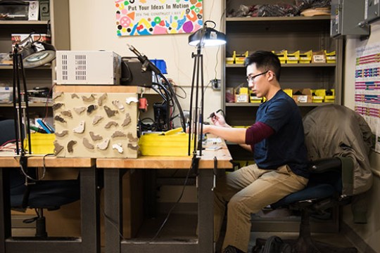 Student working in Makerspace.