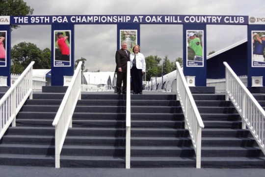 Entrance to the "95th PGA Championship at Oak Hill Country Club"