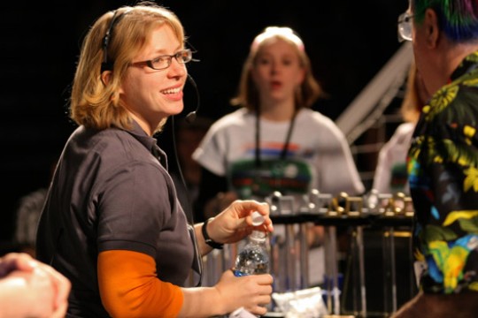 Person working at event