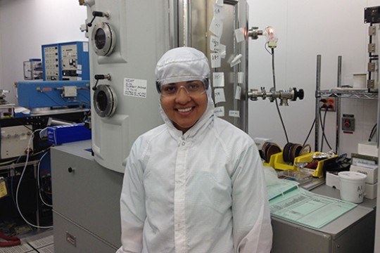 Scientist posing in laboratory