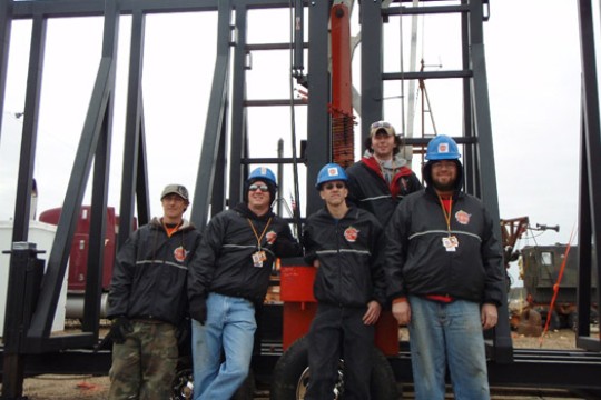 Team posing for camera