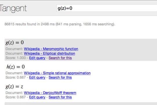Webpage displaying formulas
