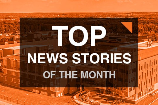 Orange logo for top news stories of the month.