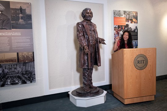 sculpture of Frederick Douglass.