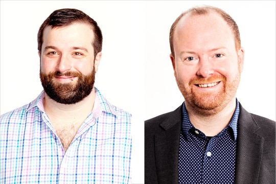 side-by-side portraits of Nicholas Conn and Austin McChord.