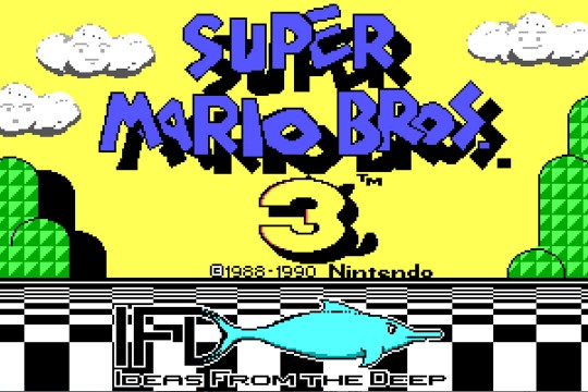 the title screen of the PC demo for Super Mario Bros. 3.