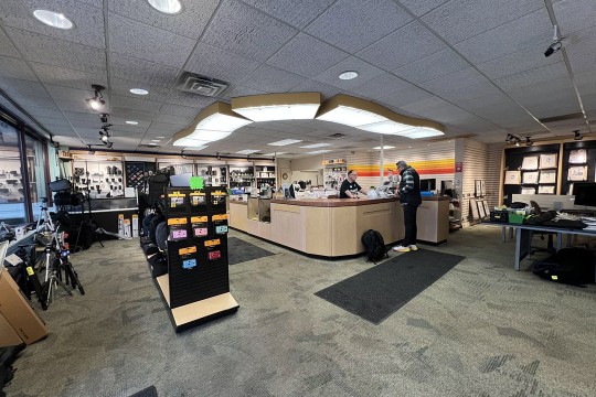 the inside of a photo supply store.