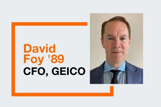 A graphic displays the headshot of a man with an orange box and text