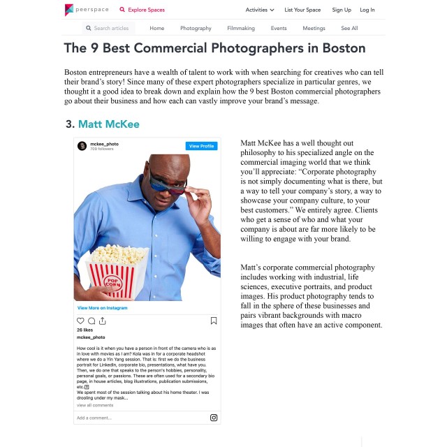 Peerspace.com’s Top 9 Boston Commercial Photographers
