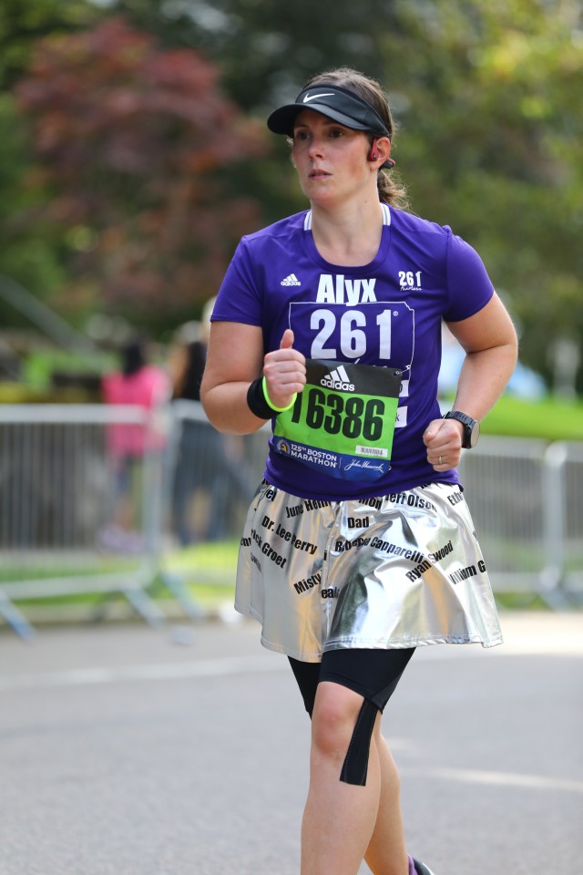 Alyxandra Sherwood in the 2021 Boston Marathon