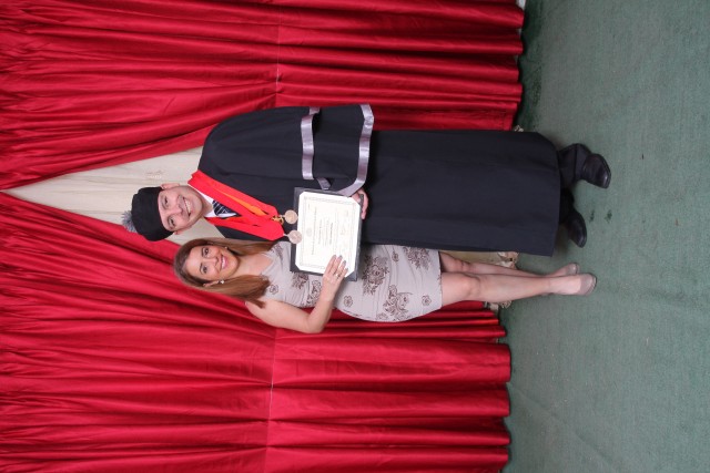 Nicolás with his wife Angela Incerti during commencement day at USB on Jul 13, 2022.