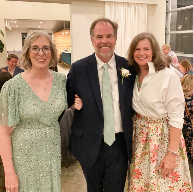 Barbara “Bobbie” (Venerus) Flintrop ’84 (FAA), Suzanne (Estep) Thorpe ’84 (FAA) and R. Tod Thorpe ’84 (KGCOE)