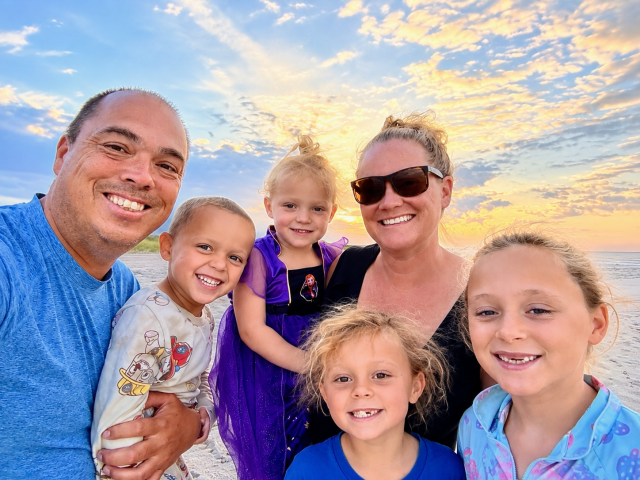 Kevin and his family of 6 on the beach!