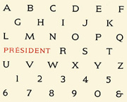 Fig. 30: "Président," by Adrien Frutiger, Deberny et Peignot, 1953.