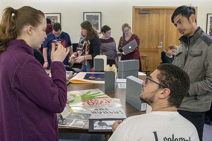 class being held in the reading room