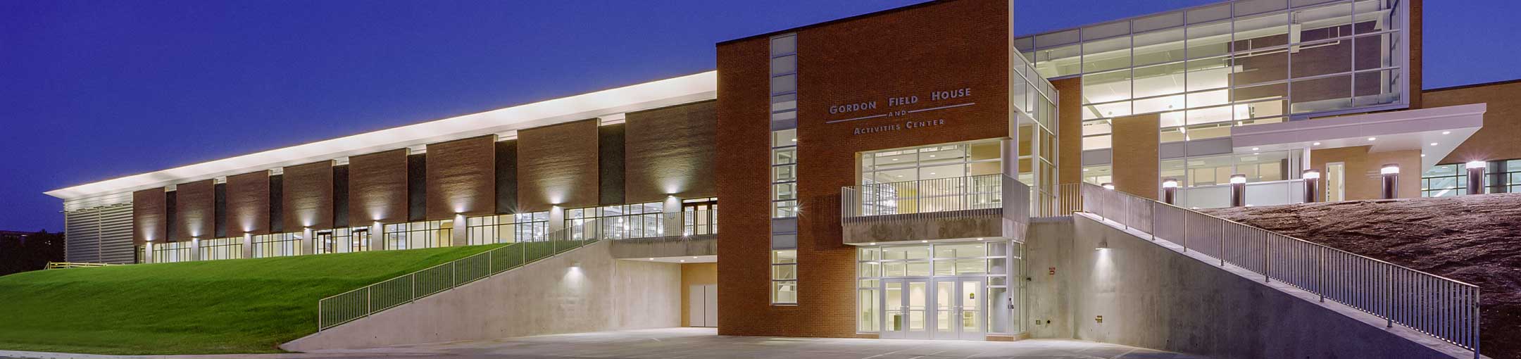 an exterior shot of the Gordon Field House