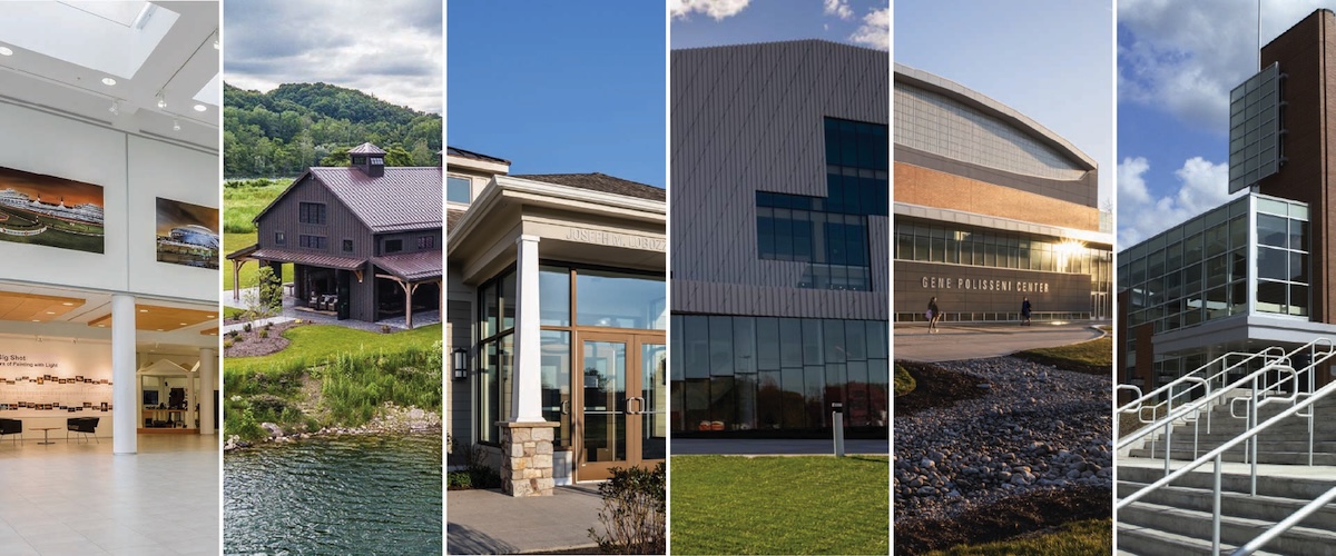 Collage showing the University Arenas venues