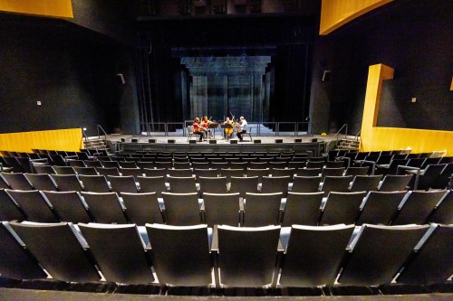 view of stage from orchestra seating