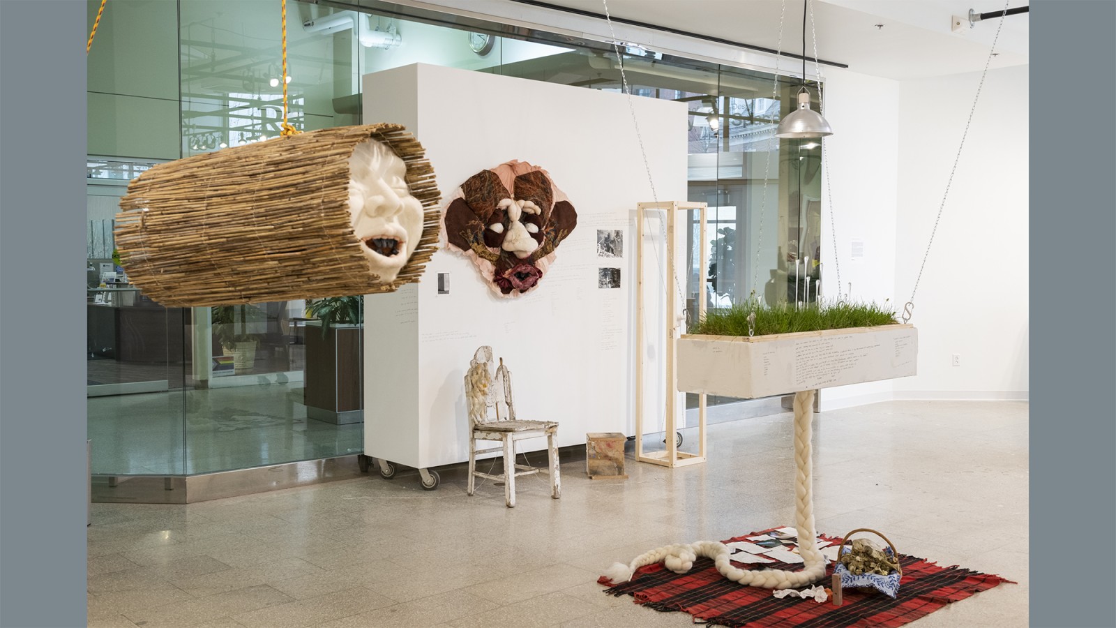 A collection of sculptures in RIT City Art Space.