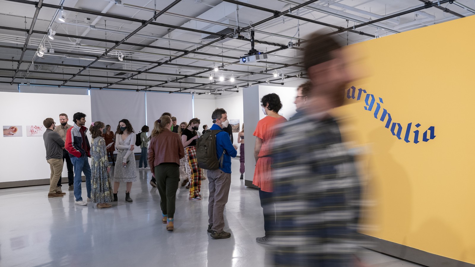 people pack in William Harris Gallery for the fine art photography show.