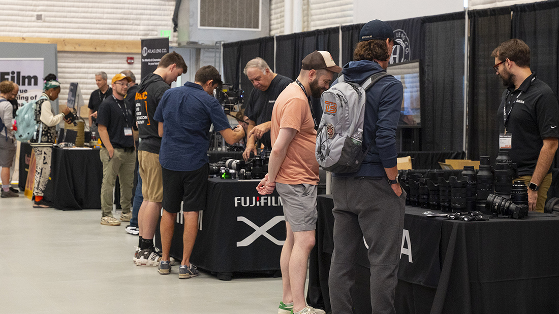 A wide view of booth at an RIT photo and film trade show.