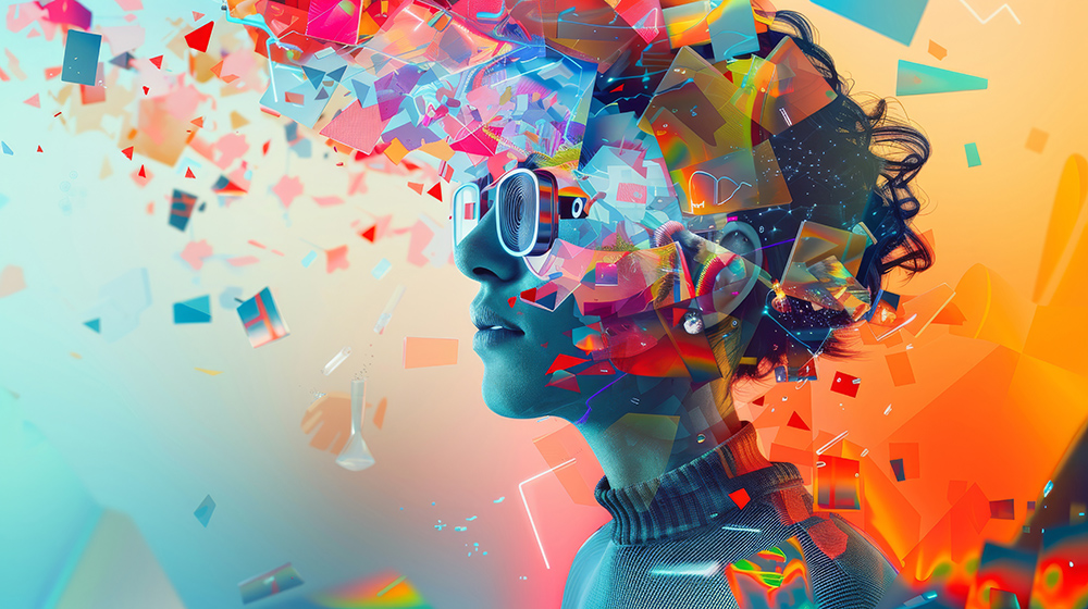 A colorful, digitized version of a human.