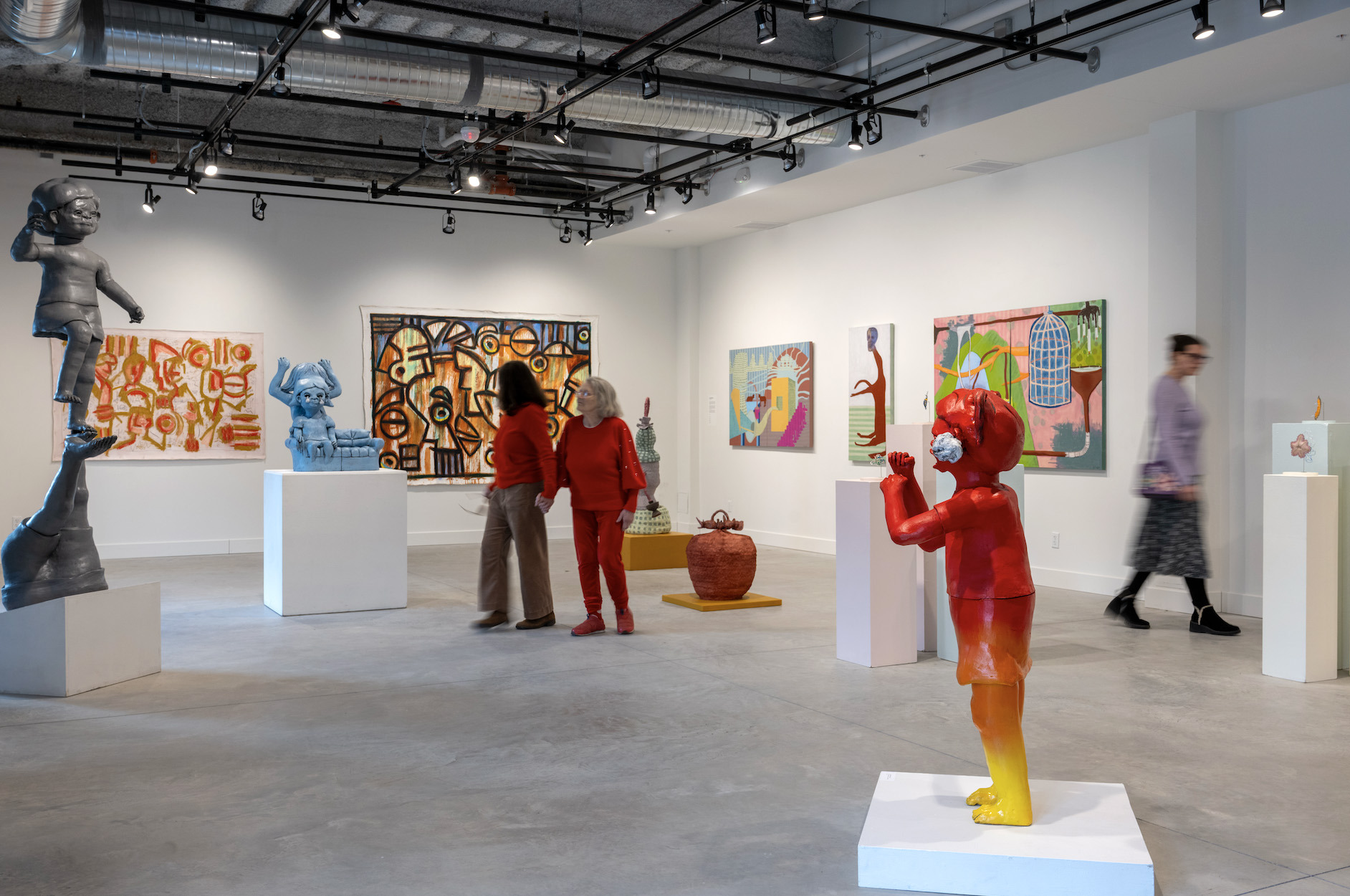 Gallery visitors in City Art Space.