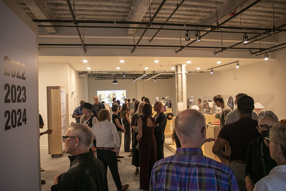 Gallery visitors in City Art Space.