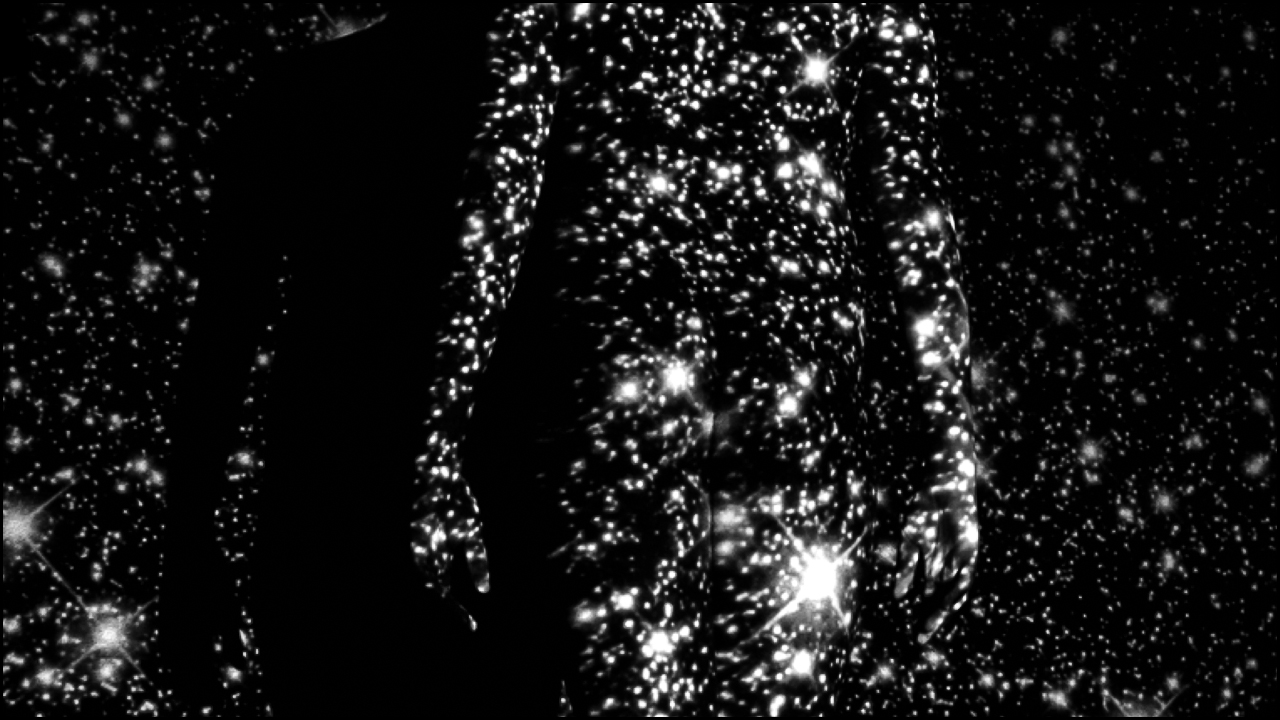Image of a person but made out of stars