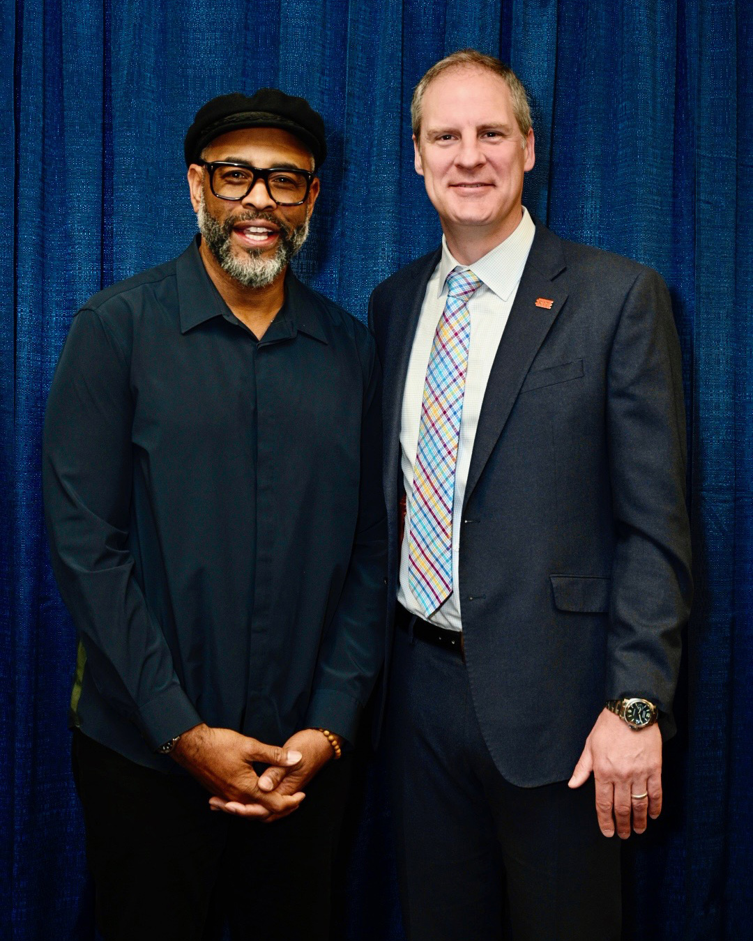 Kwaku Alston with CAD Dean Todd Jokl.