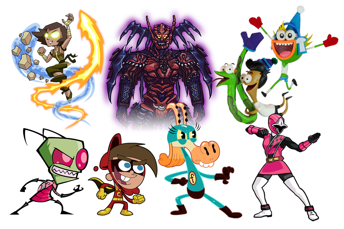 A collage of video game character designs.